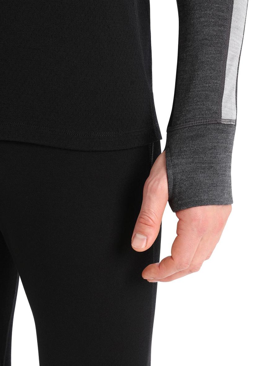 Icebreaker 260 ZoneKnit™ Merino Long Sleeve Half Zip Miesten Base Layers Mustat | FI 1325JPQJ